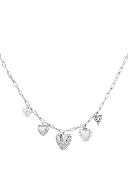 Ketting hearts for the win bedelketting RVS zilver