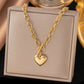 Ketting met heart lock RVS goud