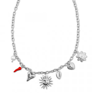 Ketting spicey summer RVS zilver