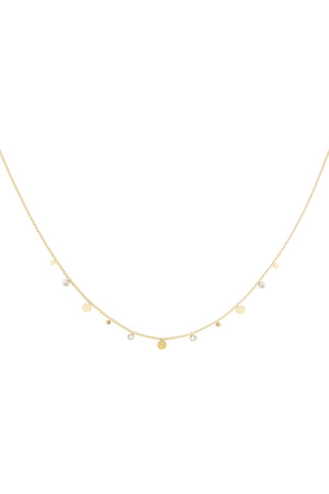 Ketting subtiele strass RVS goud