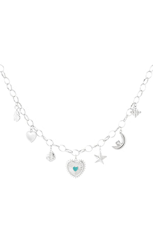 Ketting sunny love charm bedelketting RVS zilver