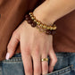 Kralen armband 12mm rose red boeislot RVS goud
