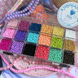 Kralenbox met 3mm rocailles color festival