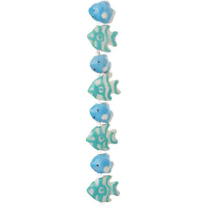 Kralen keramiek Vis Blue Mix