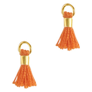 Kwastjes mini Gold-rumba orange