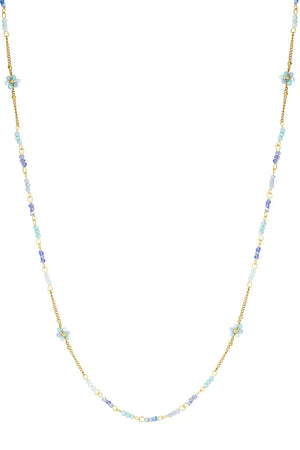 Lange ketting blooming breeze - blauw goud