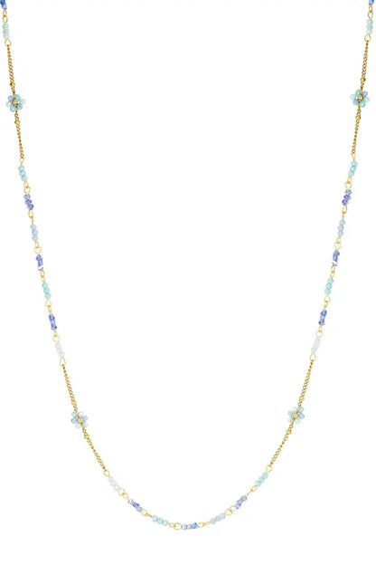 Lange ketting blooming breeze - blauw goud