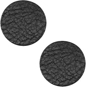 Leer cabochons midnight black 12mm (DQ)