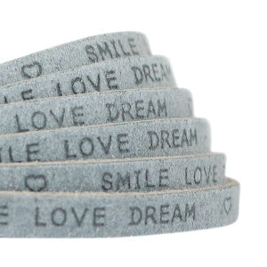 Leer "smile love dream" grey 5mm (DQ)