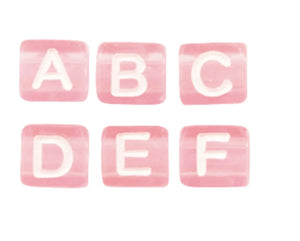Letterkralen van acryl vierkant mix Pink-white