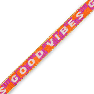 Lint met tekst "Good vibes" Purple-orange-white-gold