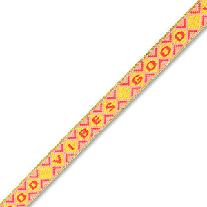 Lint met tekst Good vibes Yellow-light pink-coral red-gold