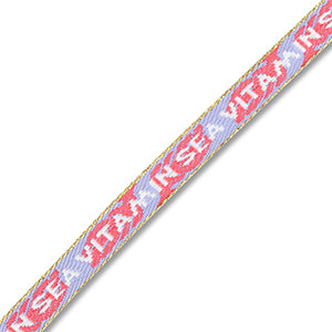 Lint met tekst "Vitamin sea" Lavender-coral red-white-gold