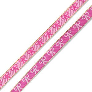Lint met tekst strikjes Dark pink-light pink-gold