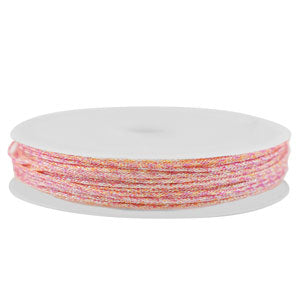 Macrame gevlochten 0,8mm Peach-pink metallic