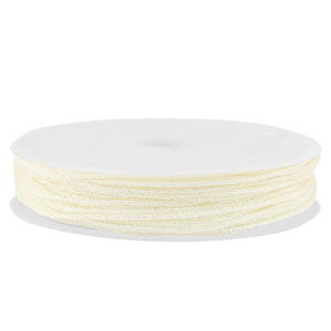 Macrame gevlochten 0,8mm Off white metallic