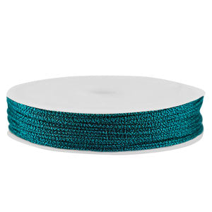 Macrame gevlochten 0,8mm Teal metallic