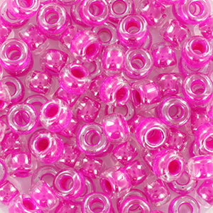 Miyuki rocailles 6/0 Fuchsia lined crystal