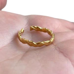 Musthave ring RVS waves gold