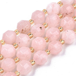 Natuurlijke kraal Dolomite facet 8mm light pink