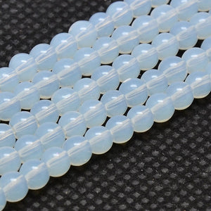Natuurlijke kralen opal melk wit 4mm