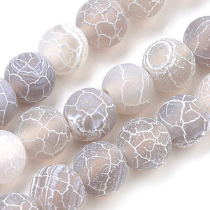 Natuurlijke kralen weathered agate frosted thistle 8mm