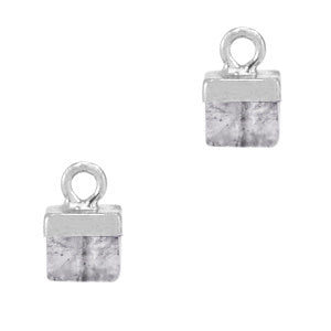 Natuursteen hangers cube kwarts Haze grey-silver