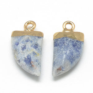 Natuursteen hangers tand marble blue-gold