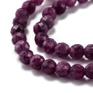 Natuursteen kralen Facet Ruby 3mm
