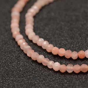 Natuursteen kralen Facet Sunstone 2mm