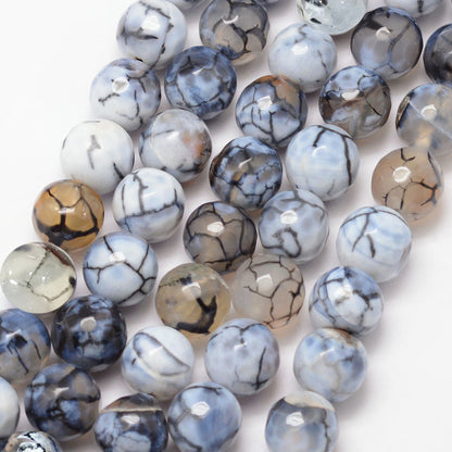 Natuursteen kralen Fire Crackle White Agaat 8mm