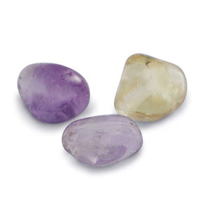 Natuursteen kralen amethist en citrien Purple-yellow