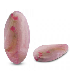 Natuursteen kralen chalcedoon & kwarts ovaal Transparent peach pink-magenta purple