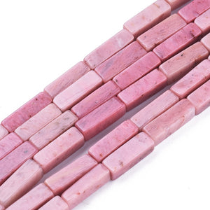 Natuursteen kralen tubes Rhodonite