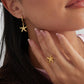 Oorbellen simple starfish gold RVS