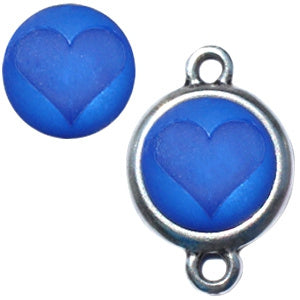 Polaris cabochon hart matt 12 mm Deep ultramarine blauw