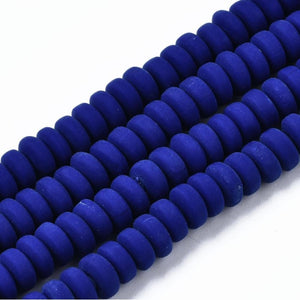 Polymeer kralen rondellen 7mm Dark Blue