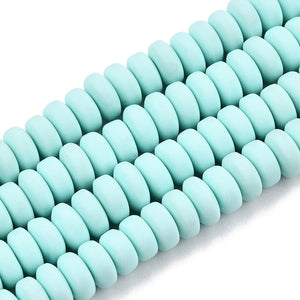 Polymeer kralen rondellen 7mm Light Blue