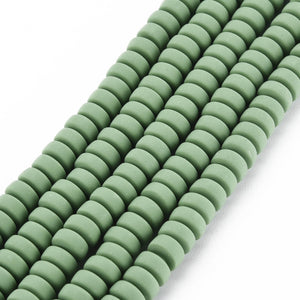 Polymeer kralen rondellen 7mm Light Green