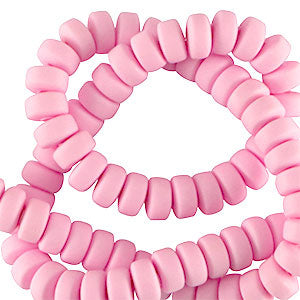 Polymeer kralen rondellen 7mm Pure Pink