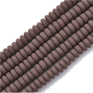 Polymeer kralen rondellen 7mm Saddle Brown