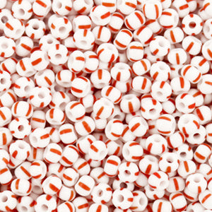 Preciosa Rocailles White-red 3mm
