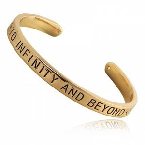 Quote armband 'to infinity and beyond' goud