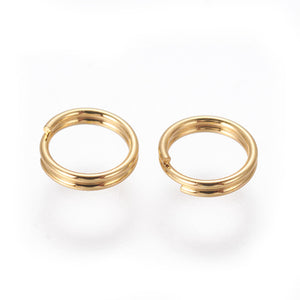 RVS metaal splitring small 5mm Goud (nikkelvrij)