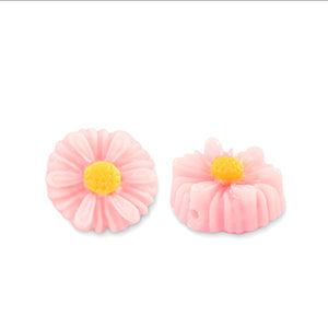 Resin kralen bloem 12mm Peach