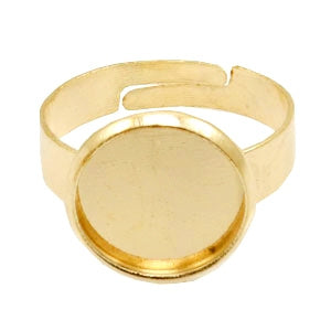 Ring metaal voor cabochon 12mm Goud