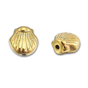Roestvrij stalen (RVS) Stainless steel kralen schelp Goud