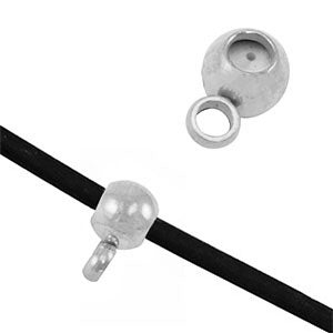 Roestvrij stalen (RVS) Stainless steel onderdelen smart bead stopper met oogje 6x3mm Zilver