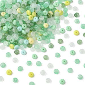 Rondellen imi jade glaskralen 6mm mixed groen