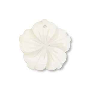 Schelp hanger tropical bloem White